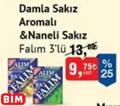 FALIM DAMLA SAKIZ AROMALI &NANELİ SAKIZ FALIM 3’LÜ